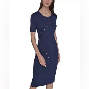 NWT Karl Lagerfeld Button Trim Sweater‎ Dress, Large